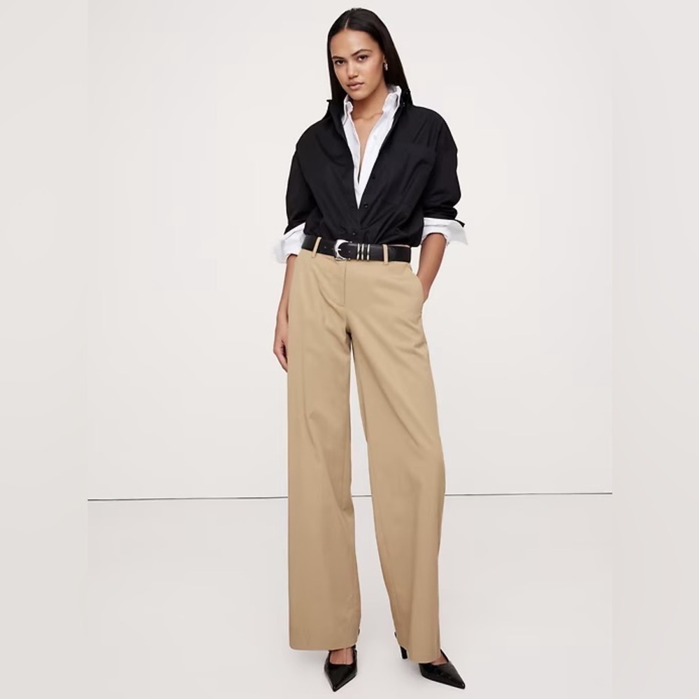 NWT! Banana Republic Workwear Khaki Beige The Everyday Wide Leg Pant- Multiple🖤